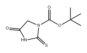 1-Imidazolidinecarboxylic acid, 4-oxo-2-thioxo-, 1,1-dimethylethyl ester Structure