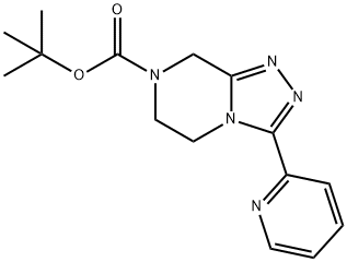 1,2,4-Triazolo[4,3-a]pyrazine-7(8H)-carboxylic acid, 5,6-dihydro-3-(2-pyridinyl)-, 1,1-dimethylethyl ester 구조식 이미지