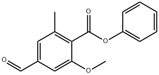 phenyl 4-formyl-2-methoxy-6-methylbenzoate Structure