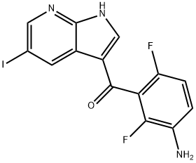 Methanone, (3-amino-2,6-difluorophenyl)(5-iodo-1H-pyrrolo[2,3-b]pyridin-3-yl)- Structure