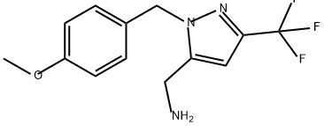 1H-Pyrazole-5-methanamine, 1-[(4-methoxyphenyl)methyl]-3-(trifluoromethyl)- Structure