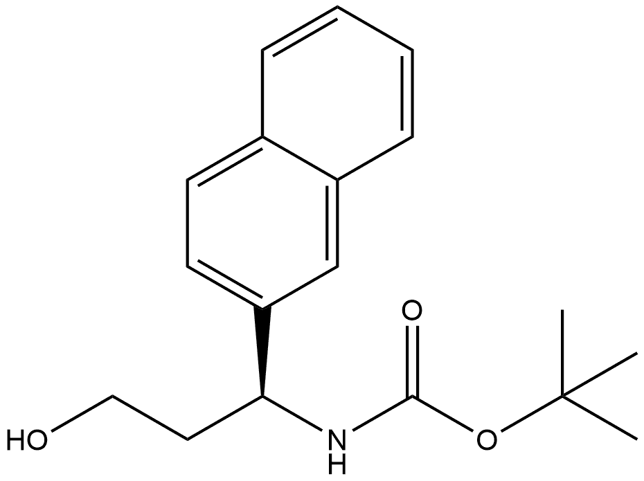 tert-butyl (S)-(3-hydroxy-1-(naphthalen-2-yl)propyl)carbamate Structure