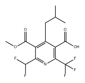 3,5-Pyridinedicarboxylic acid, 2-(difluoromethyl)-4-(2-methylpropyl)-6-(trifluoromethyl)-, 3-methyl ester Structure