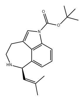 1H-Pyrrolo[4,3,2-ef][2]benzazepine-1-carboxylic acid, 3,4,5,6-tetrahydro-6-(2-methyl-1-propen-1-yl)-, 1,1-dimethylethyl ester, (6R)- Structure