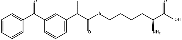 L-Lysine, N6-[2-(3-benzoylphenyl)-1-oxopropyl]- Structure