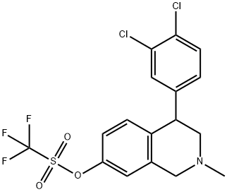 (+)-4-(3,4-dichlorophenyl)-2-methyl-1,2,3,4-tetrahydroisoquinolin-7-yl
trifluoromethanesulfonate Structure