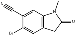 5-Bromo-1-methyl-2-oxo-2,3-dihydro-1H-indole-6-carbonitrile Structure