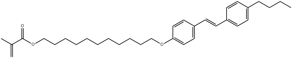 2-Propenoic acid, 2-methyl-, 11-[4-[(1E)-2-(4-butylphenyl)ethenyl]phenoxy]undecyl ester Structure