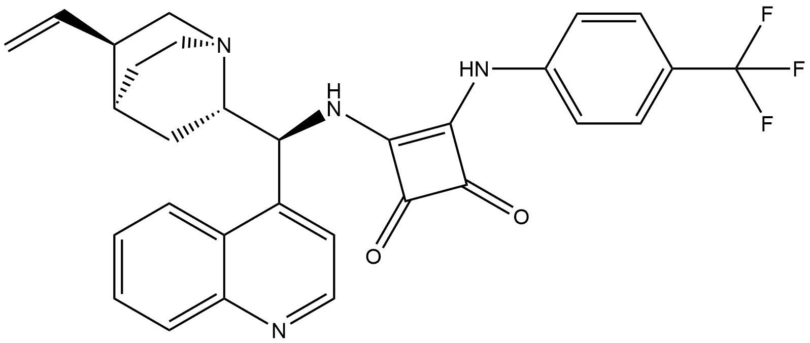 3-Cyclobutene-1,2-dione, 3-[(8α,9S)-cinchonan-9-ylamino]-4-[[4-(trifluoromethyl)phenyl]amino]- Structure