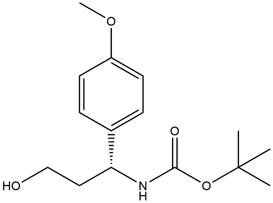 tert-butyl (R)-(3-hydroxy-1-(4-methoxyphenyl)propyl)carbamate Structure