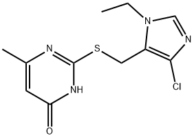 4(3H)-Pyrimidinone, 2-[[(4-chloro-1-ethyl-1H-imidazol-5-yl)methyl]thio]-6-methyl- Structure