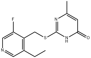 4(3H)-Pyrimidinone, 2-[[(3-ethyl-5-fluoro-4-pyridinyl)methyl]thio]-6-methyl- 구조식 이미지