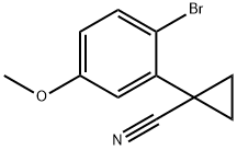 Cyclopropanecarbonitrile, 1-(2-bromo-5-methoxyphenyl)- Structure