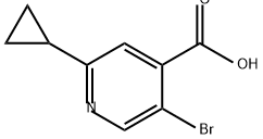 4-Pyridinecarboxylic acid, 5-bromo-2-cyclopropyl- Structure