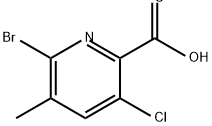 6-bromo-3-chloro-5-methylpyridine-2-carboxylic
acid Structure