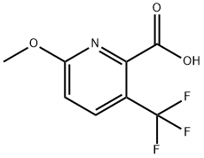 2-Pyridinecarboxylic acid, 6-methoxy-3-(trifluoromethyl)- Structure