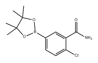 Benzamide, 2-chloro-5-(4,4,5,5-tetramethyl-1,3,2-dioxaborolan-2-yl)- Structure