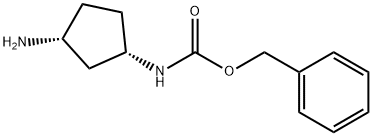 Carbamic acid, N-[(1S,3R)-3-aminocyclopentyl]-, phenylmethyl ester Structure