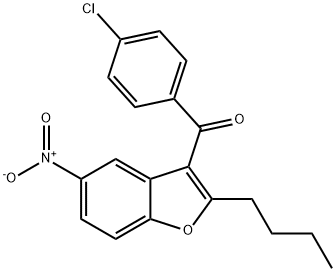 Methanone, (2-butyl-5-nitro-3-benzofuranyl)(4-chlorophenyl)- Structure