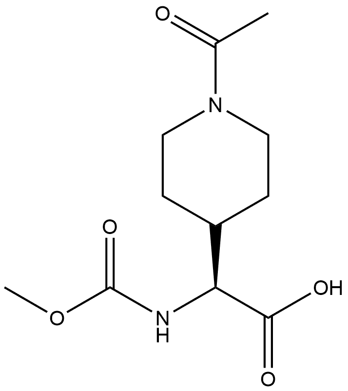 (S)-2-(1-acetylpiperidin-4-yl)-2-((methoxycarbonyl)amino)acetic acid Structure