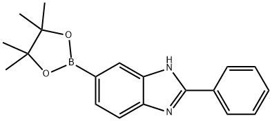 2-Phenyl-5-(4,4,5,5-tetramethyl-1,3,2-dioxaborolan-2-yl)-1H-benzo[d]imidazole 구조식 이미지