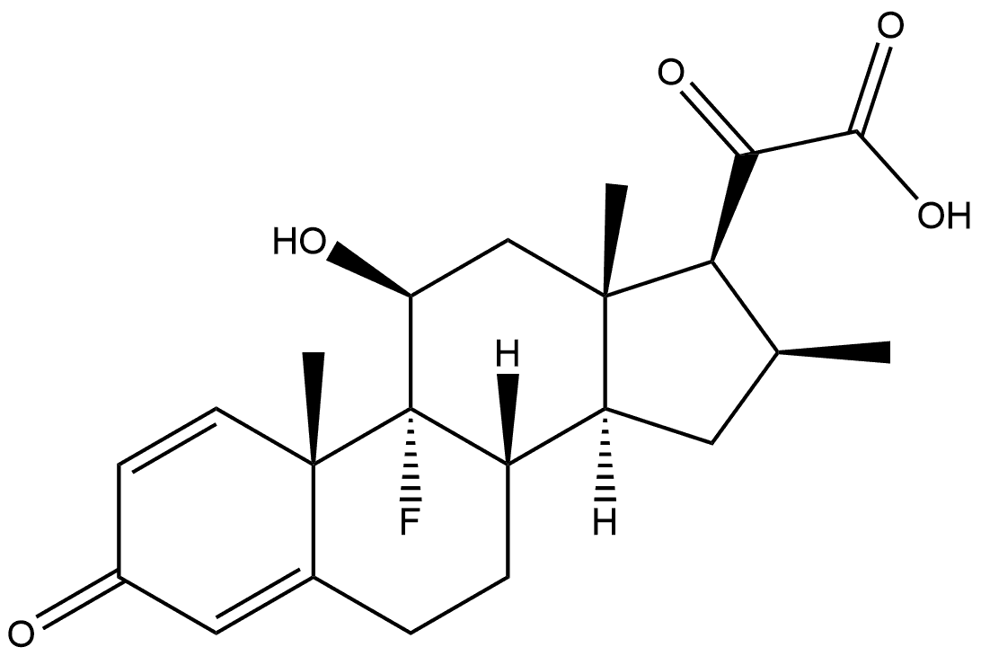 (11β,16β)-9-Fluoro-11-hydroxy-16-methyl-3,20-dioxopregna-1,4-dien-21-oic acid Structure