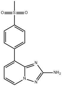 [1,2,4]Triazolo[1,5-a]pyridin-2-amine, 8-[4-(methylsulfonyl)phenyl]- Structure