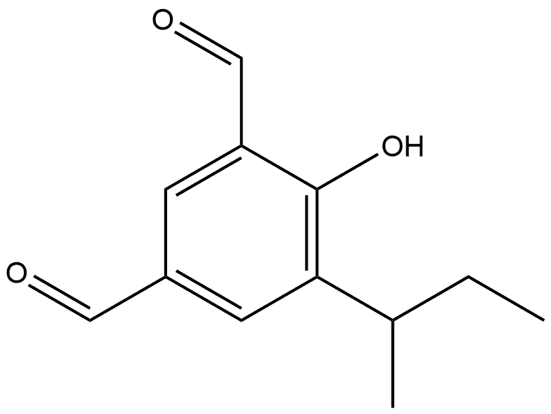 4-Hydroxy-5-(1-methylpropyl)-1,3-benzenedicarboxaldehyde Structure