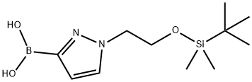 Boronic acid, B-[1-[2-[[(1,1-dimethylethyl)dimethylsilyl]oxy]ethyl]-1H-pyrazol-3-yl]- Structure