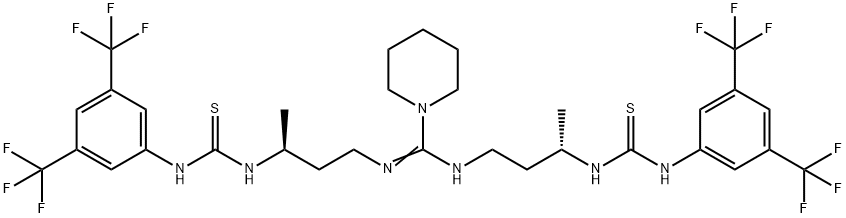 1-Piperidinecarboximidamide, N,N'-bis[(3S)-3-[[[[3,5-bis(trifluoromethyl)phenyl]amino]thioxomethyl]amino]butyl]- Structure