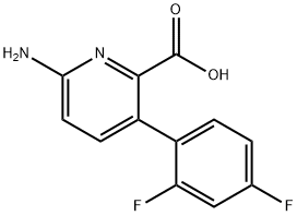 2-?Pyridinecarboxylic acid, 6-?amino-?3-?(2,?4-?difluorophenyl)?- Structure