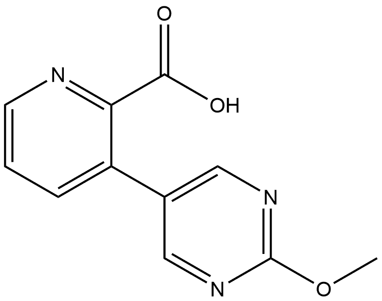 3-(2-Methoxy-5-pyrimidinyl)-2-pyridinecarboxylic acid Structure