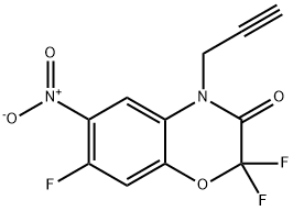 2H-1,4-Benzoxazin-3(4H)-one, 2,2,7-trifluoro-6-nitro-4-(2-propyn-1-yl)- Structure