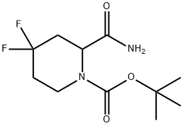 1-Piperidinecarboxylic acid, 2-(aminocarbonyl)-4,4-difluoro-, 1,1-dimethylethyl ester Structure