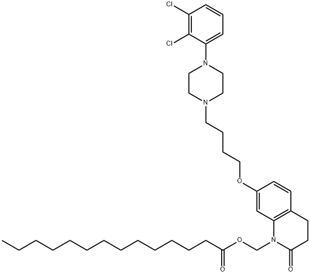 Tetradecanoic acid, [7-[4-[4-(2,3-dichlorophenyl)-1-piperazinyl]butoxy]-3,4-dihydro-2-oxo-1(2H)-quinolinyl]methyl ester Structure