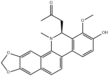 2-Propanone, 1-[(13S)-12,13-dihydro-2-hydroxy-1-methoxy-12-methyl[1,3]benzodioxolo[5,6-c]phenanthridin-13-yl]- Structure