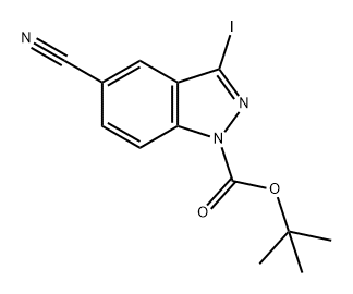 1H-Indazole-1-carboxylic acid, 5-cyano-3-iodo-, 1,1-dimethylethyl ester 구조식 이미지