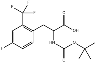 2-{[(tert-butoxy)carbonyl]amino}-3-[4-fluoro-2-(trifluoromethyl)phenyl]propanoic acid Structure