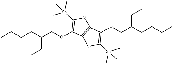(3,6-bis((2-ethylhexyl)oxy)thieno[3,2-b]thiophene-2,5-diyl)bis(trimethylstannane Structure