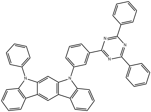 Indolo[2,3-b]carbazole, 5-[3-(4,6-diphenyl-1,3,5-triazin-2-yl)phenyl]-5,7-dihydro-7-phenyl- Structure