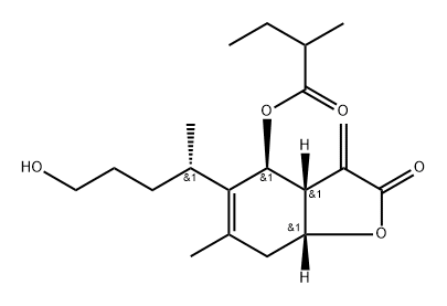 6α-(2-methybutyryloxy)-Britannilactone Structure