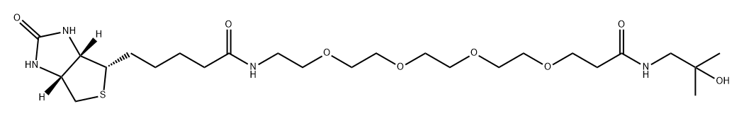 4,7,10,13-Tetraoxa-16-azaheneicosanamide, 21-[(3aS,4S,6aR)-hexahydro-2-oxo-1H-thieno[3,4-d]imidazol-4-yl]-N-(2-hydroxy-2-methylpropyl)-17-oxo- Structure