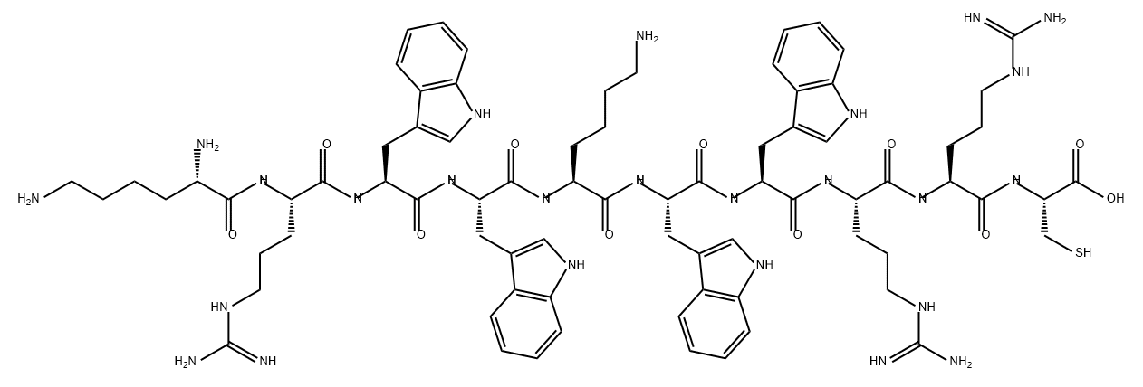 L-Cysteine, L-lysyl-L-arginyl-L-tryptophyl-L-tryptophyl-L-lysyl-L-tryptophyl-L-tryptophyl-L-arginyl-L-arginyl- Structure