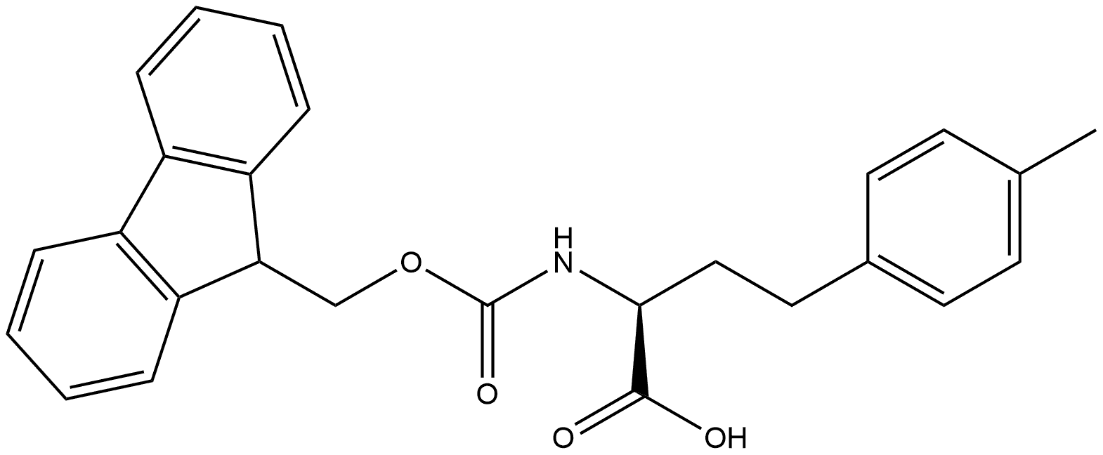 Benzenebutanoic acid, α-[[(9H-fluoren-9-ylmethoxy)carbonyl]amino]-4-methyl-, (αS)- 구조식 이미지