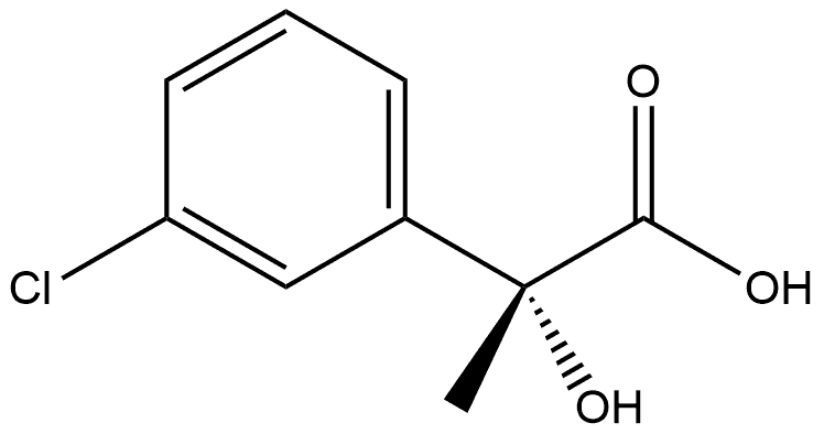 Benzeneacetic acid, 3-chloro-α-hydroxy-α-methyl-, (αR)- Structure