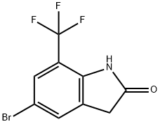 2H-Indol-2-one, 5-bromo-1,3-dihydro-7-(trifluoromethyl)- Structure