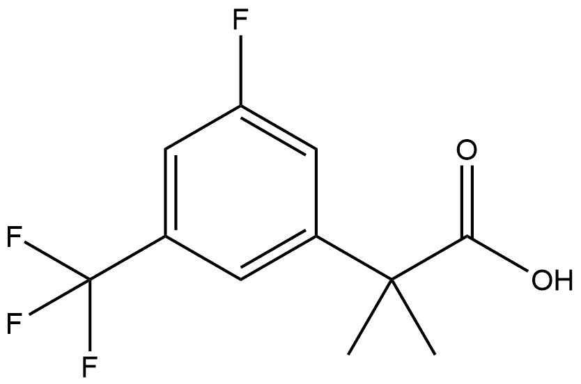 2-[3-fluoro-5-(trifluoromethyl)phenyl]-2-methylpro
panoic acid Structure