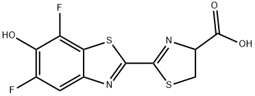 4-Thiazolecarboxylic acid, 2-(5,7-difluoro-6-hydroxy-2-benzothiazolyl)-4,5-dihydro- Structure