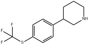 Piperidine, 3-[4-[(trifluoromethyl)thio]phenyl]- Structure