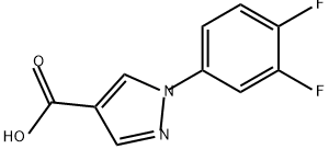 1H-Pyrazole-4-carboxylic acid, 1-(3,4-difluorophenyl)- 구조식 이미지